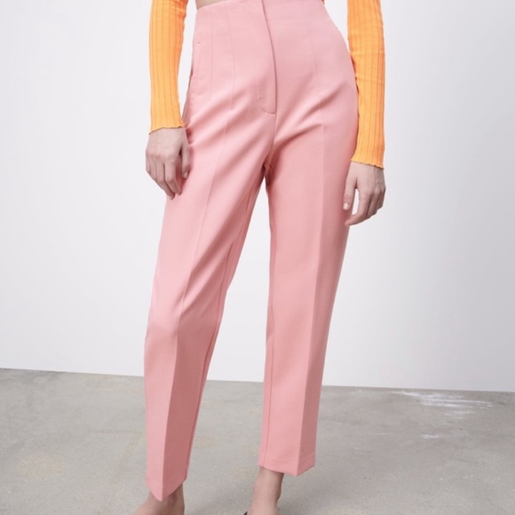 Zara Pants - Zara High Waist Pink Trousers 🩷